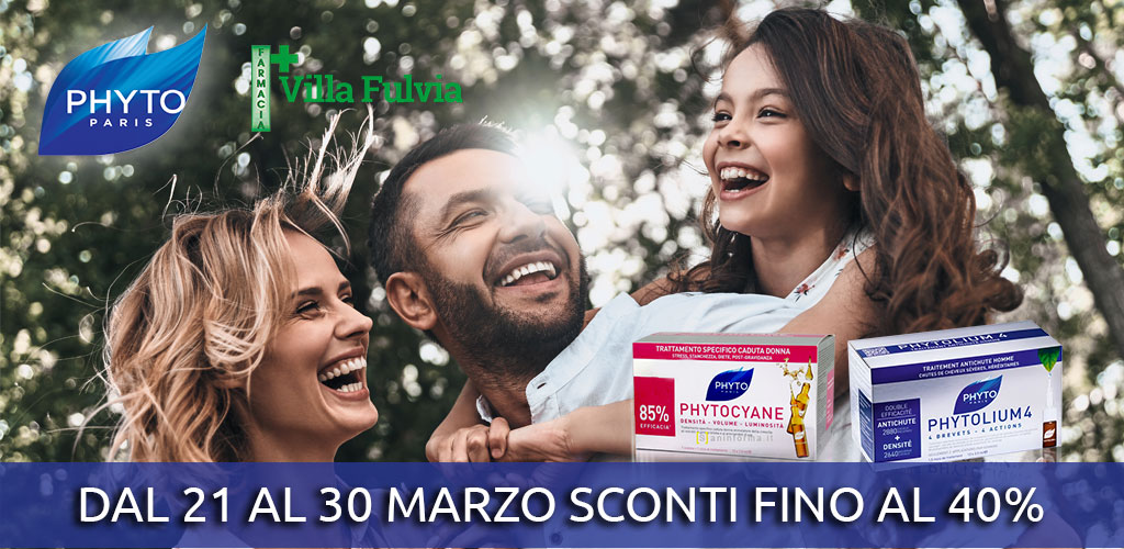 Dal 21 al 30 Marzo promozione capelli Phyto sconti dal 25% al 40%
