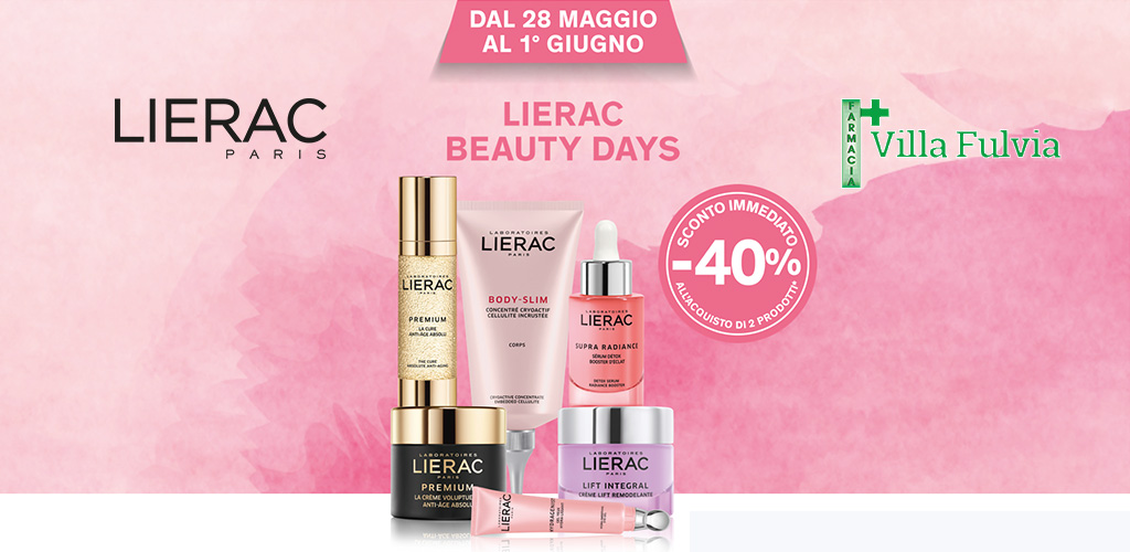 Da martedì 28 Maggio a sabato 1 Giugno Lierac Beauty Days con sconti del 40%