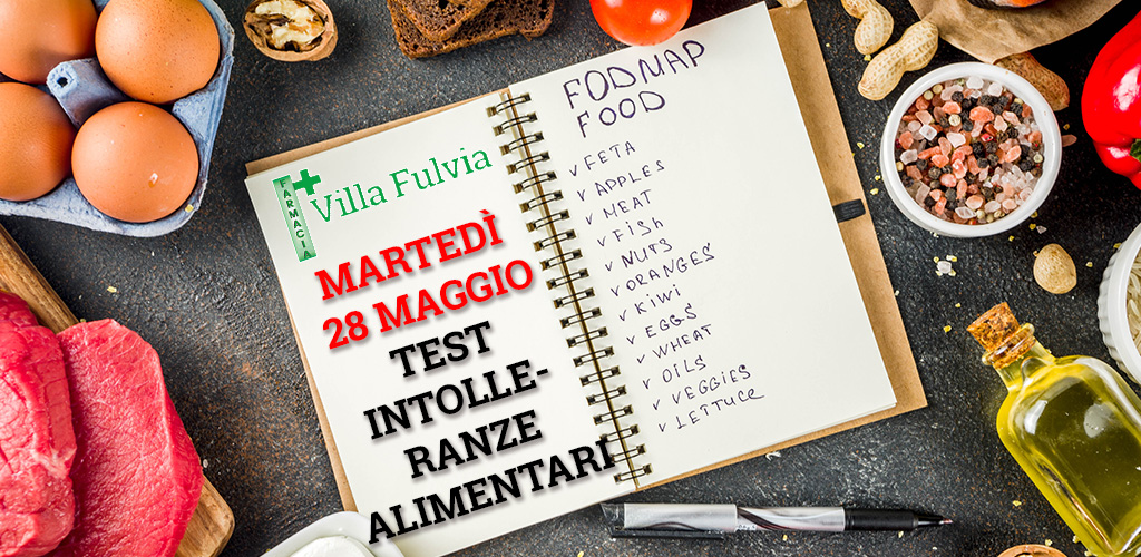 Martedì 28 Maggio giornata intolleranze alimentati: prenota il test con la nutrizionista