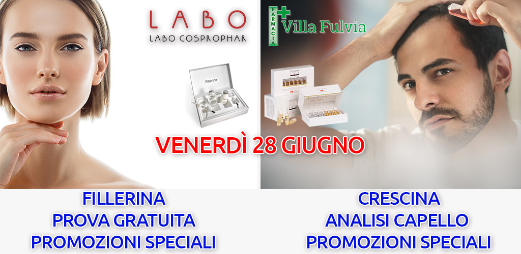 Venerdi 28 Giugno giornata speciale Labo: prova fillerina viso, analisi capello e sconto del 30%