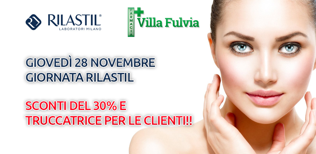 Giovedì 28 Novembre giornata promozionale Rilastil con sconti del 30% e truccatrice!
