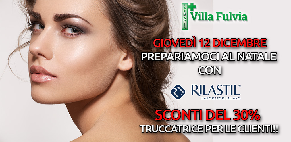 Giovedi 12 Dicembre preparati al Natale con Rilastil! sconti del 30 % e truccatrice tutto il giorno