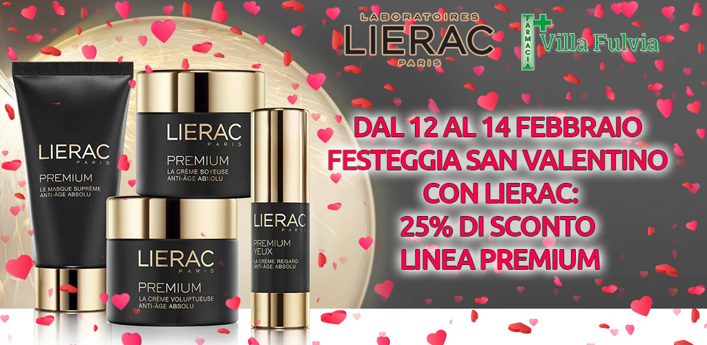 Dal 12 al 14 Febbraio festeggia San Valentino con Lierac: 25% di sconto linea Premium