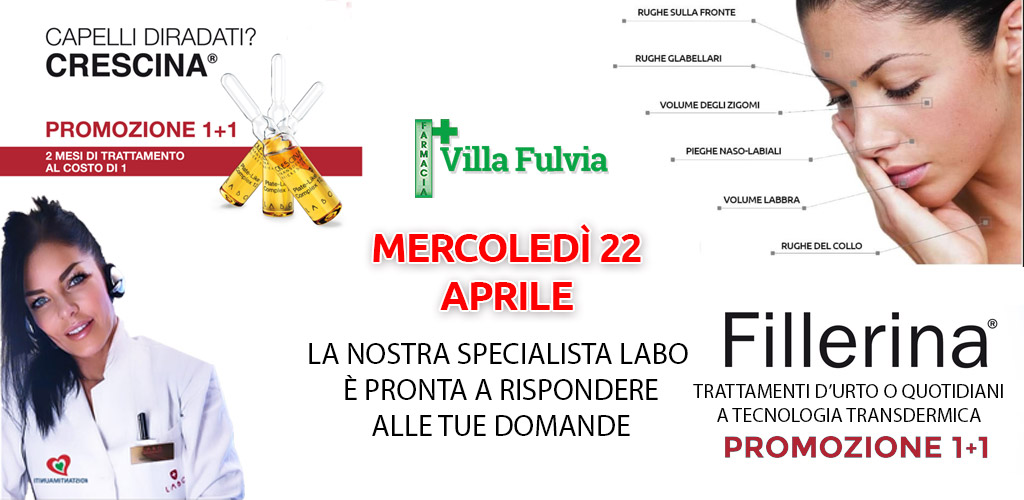 Mercoledi 22 Aprile giornata evento Crescina e Fillerina in collegamento da casa!