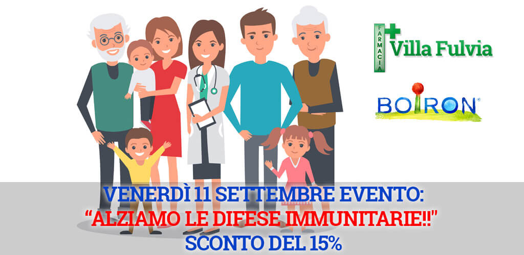 Venerdì 11 Settembre evento: "Alziamo le difese immunitarie!!" SCONTO del 10% - 15%
