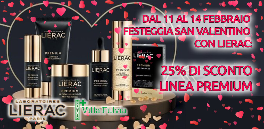 Dal 11 al 14 Febbraio festeggia San Valentino con Lierac: 25% di sconto linea Premium