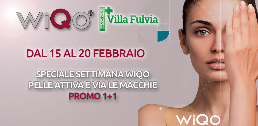Dal 15 al 20 Febbraio SETTIMANA WIQO: pelle attiva e via le macchie!