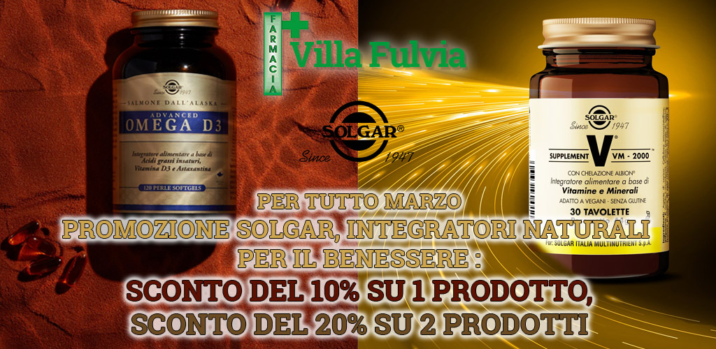 Per tutto il mese di Marzo promozione Solgar sconti fino al 20%