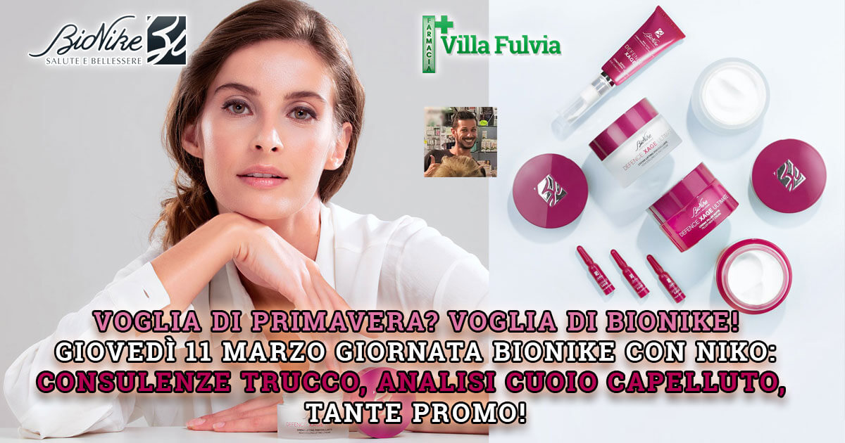 Giovedì 11 Marzo giornata BioNike con Niko:  Consulenze trucco, analisi cuoio capelluto, tante promo!