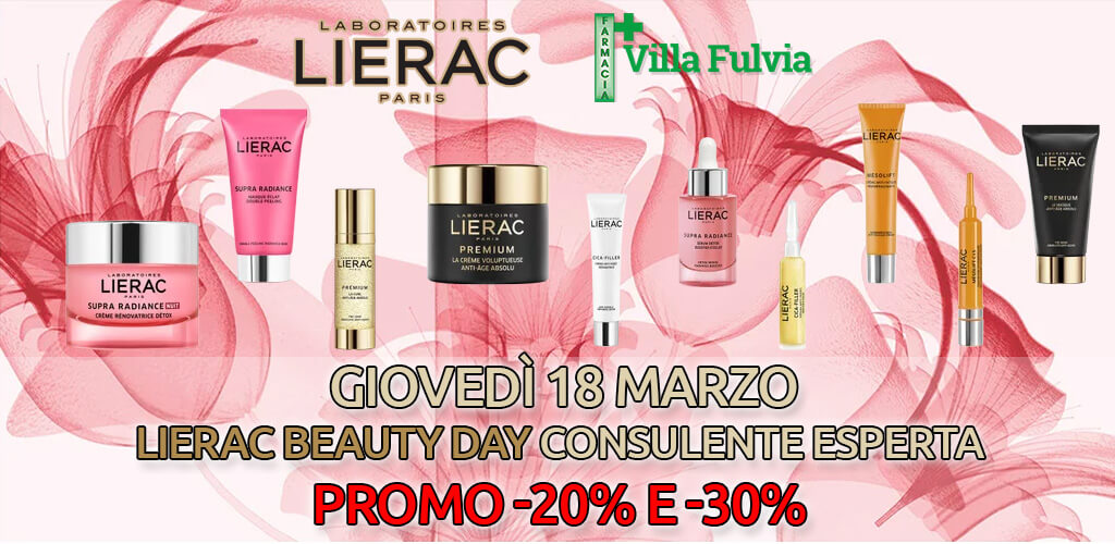 Giovedì 18 Marzo: Lierac Beauty Day con consulente esperta -30% o -20% !!