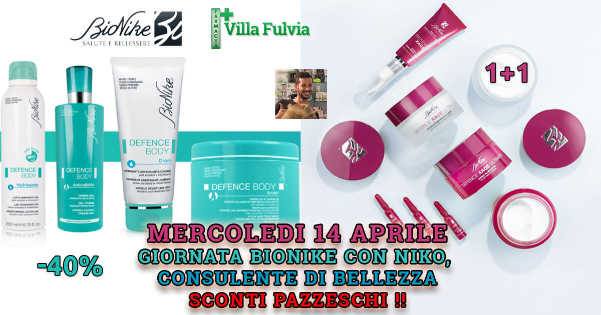 Mercoledi 14 aprile giornata bionike consulenze viso, corpo, capelli