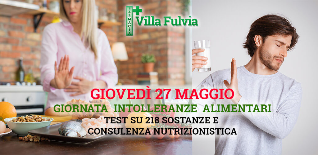 Giovedì 27 Maggio Giornata Intolleranze alimentari: test su 218 sostanze e consulenza nutrizionistica