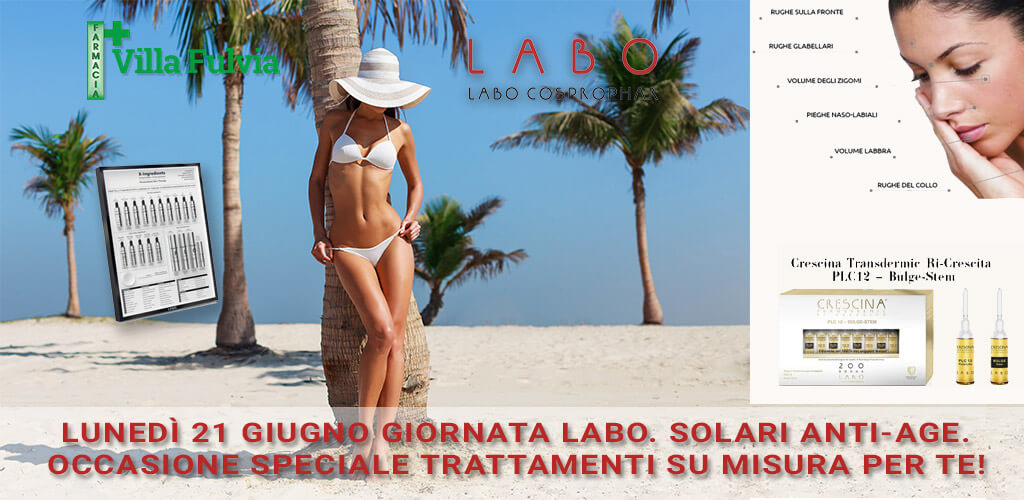 Lunedì 21 Giugno giornata Labo. Solari Anti-Age. Occasione speciale trattamenti su misura per te!