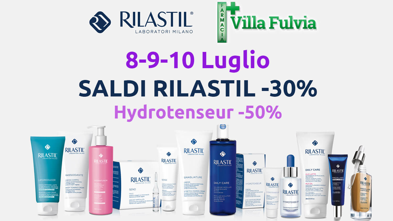 8-9-10 Luglio Saldi Rilastil: sconti dal 30% al 50%