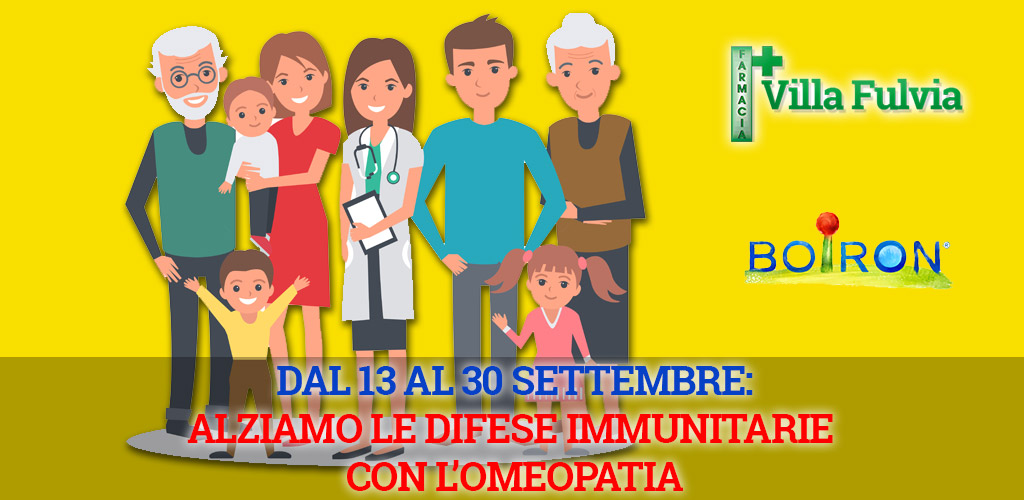 Dal 13 al 30 Settembre: "Alziamo le difese immunitarie con l'omeopatia" SCONTO del 10% - 15%