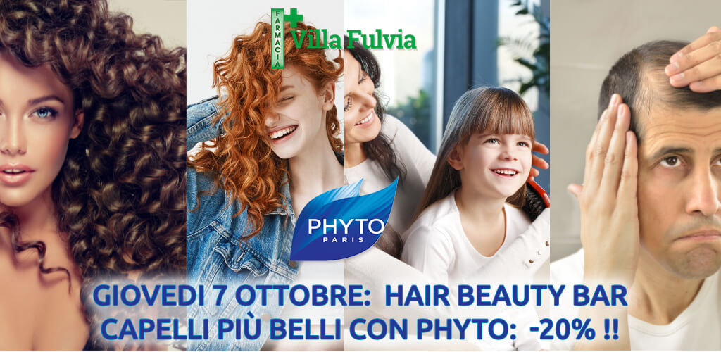 Giovedi 7 Ottobre speciale “Hair Beauty Bar” esperta per consigli mirati e prove Phyto: -20%