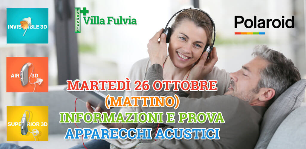 Martedì 26 Ottobre informazioni e prova apparecchi acustici Polaroid