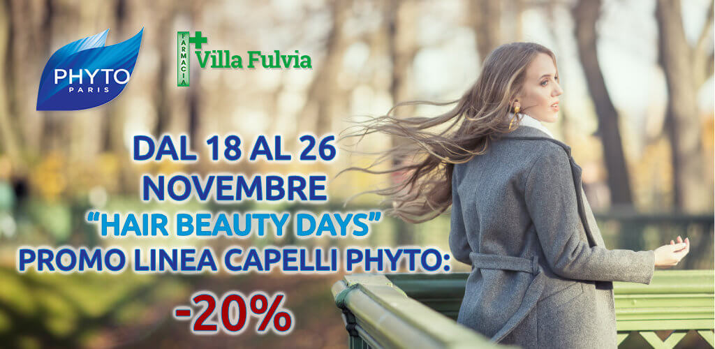 Dal 18 al 26 Novembre “Hair Beauty Days” promo linea capelli Phyto: -20%