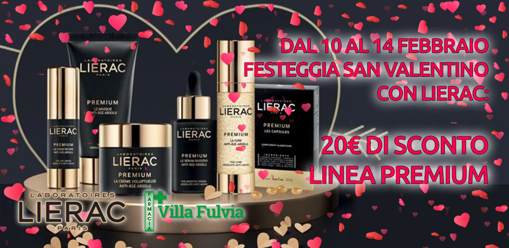 Dal 10 al 14 Febbraio festeggia San Valentino con Lierac: 20€ di sconto linea Premium