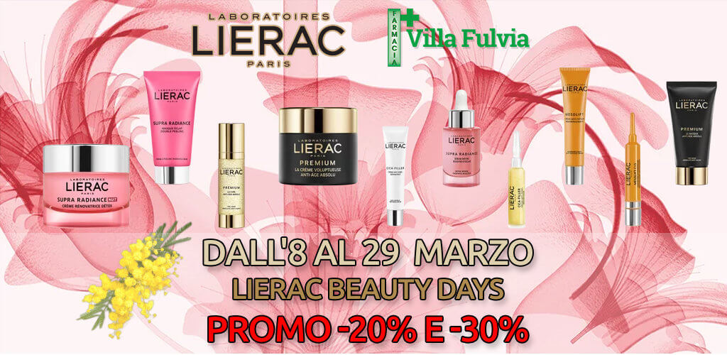 Dall'8 al 29 Marzo Lierac Beauty Days: -20% su 1, -30% su 2