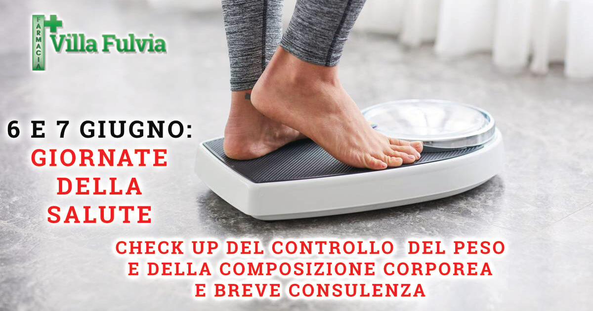 Lunedì 6 e Martedì 7 Giugno check up del peso e composizione corporea