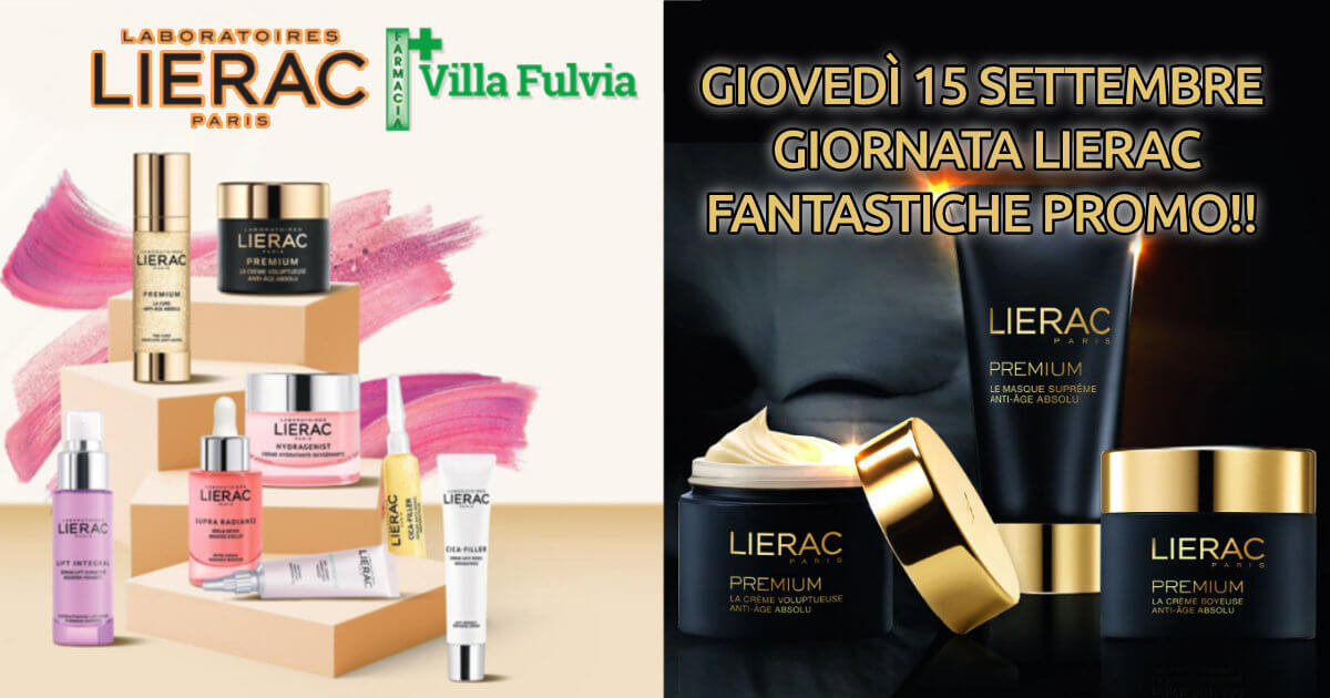 Giovedì 15 Settembre: Lierac Beauty Day, promo e consulente