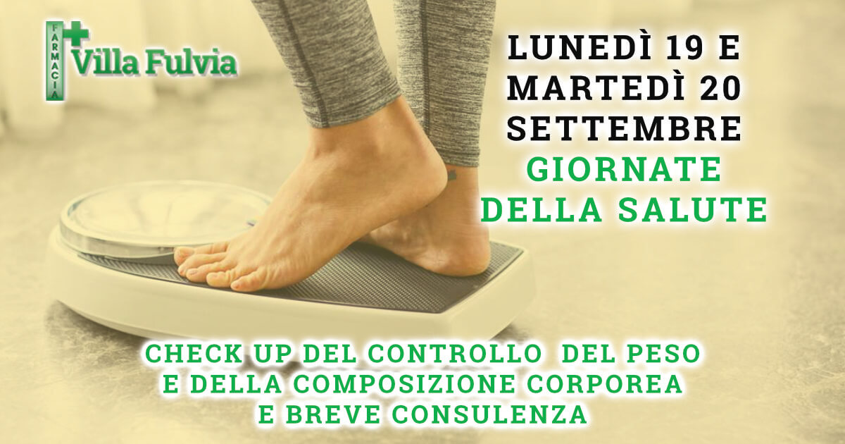 Lunedì 19 e Martedì 20 Settembre check up del peso e composizione corporea