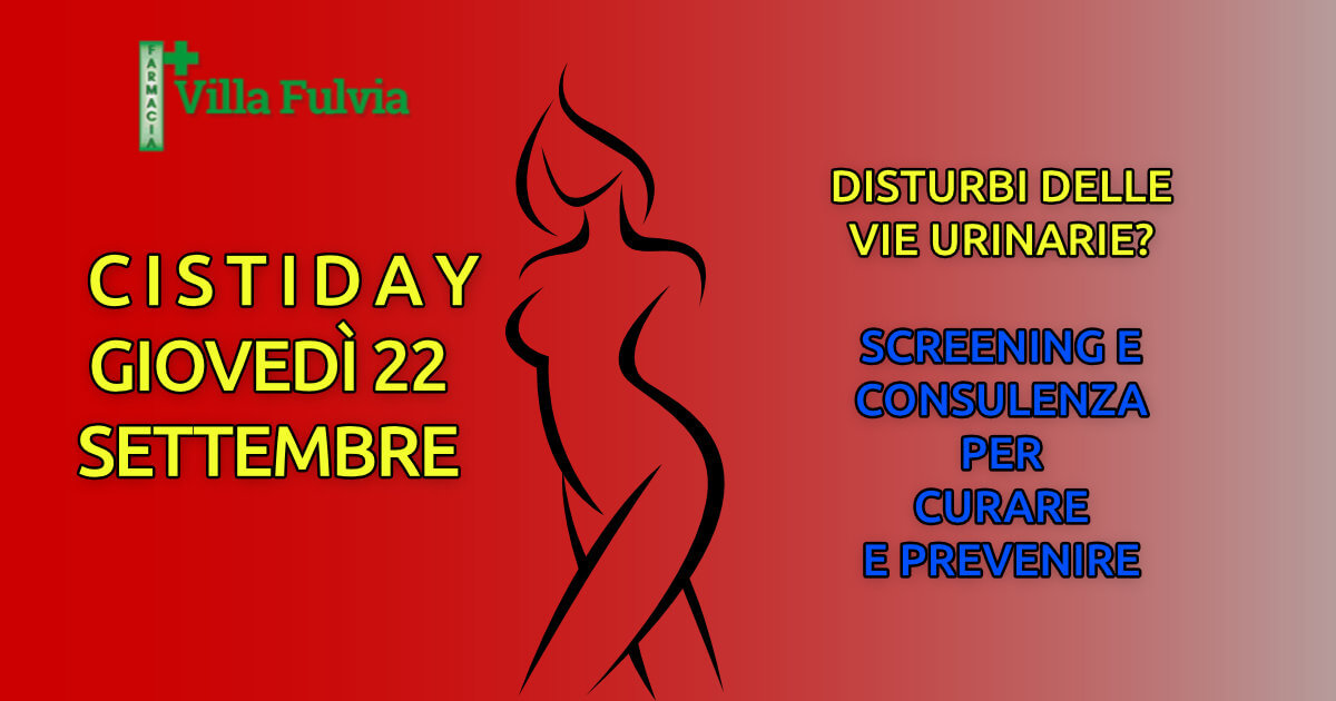 Disturbi delle vie urinarie? Cistiday giovedì 22 Settembre