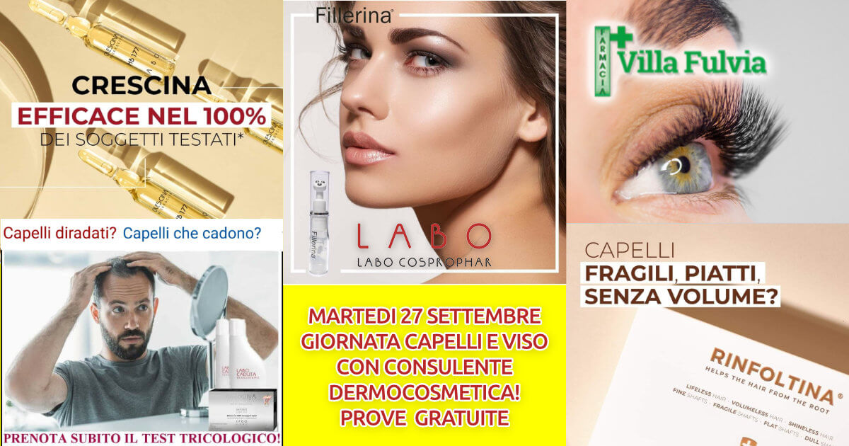 Martedì 27 Settembre giornata Labo: consulente dermocosmetica viso e capelli.