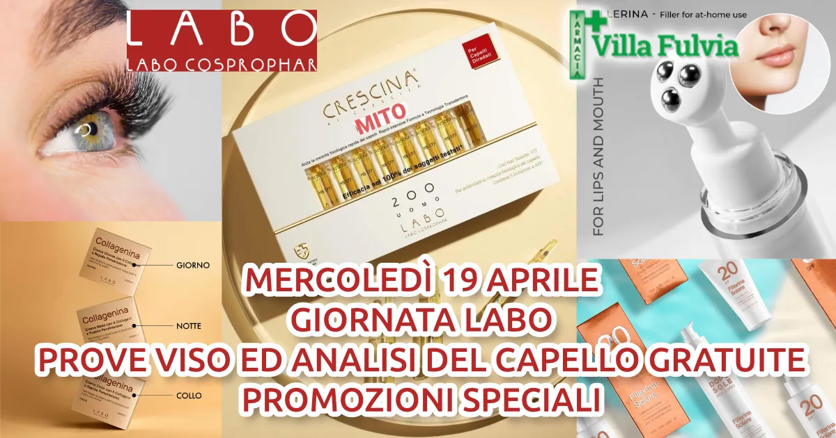 Mercoledì 19 Aprile giornata Labo: prove viso ed analisi del capello gratuite Promozioni speciali