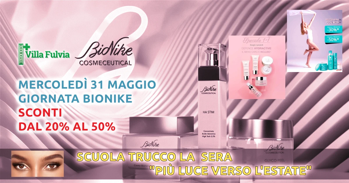 Mercoledì 31 Maggio Giornata BioNike, alla sera: SCUOLA TRUCCO