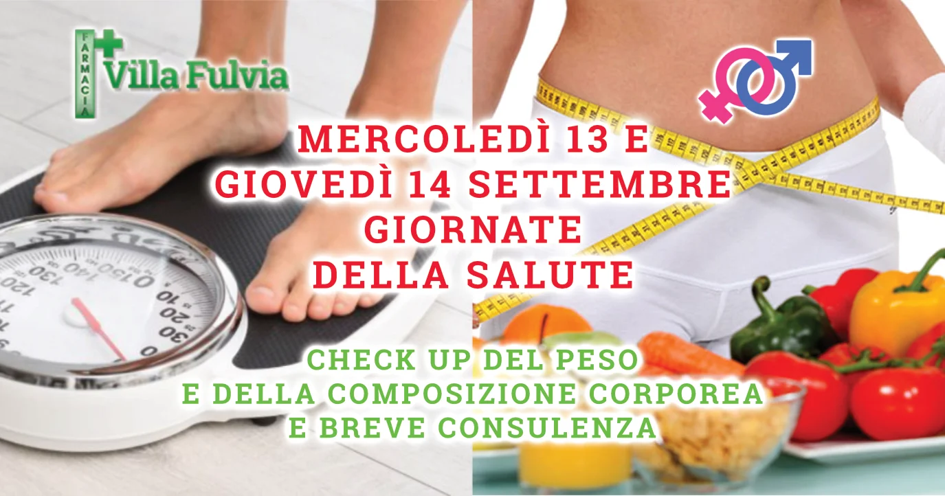 Mercoledì 13 e Giovedì 14 Settembre: check up del peso e composizione corporea