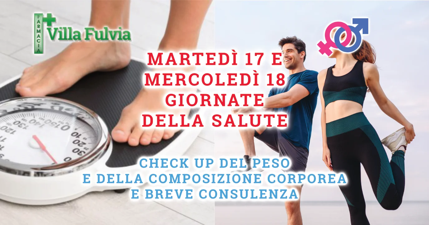 Martedì 17 e mercoledì 18 Ottobre: check up del peso e composizione corporea