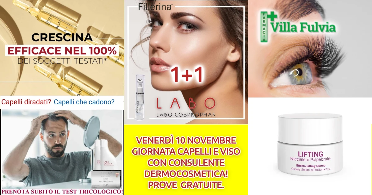 Venerdì 10 Novembre giornata Labo: analisi capello, prove, trattamenti viso innovativi, promozioni speciali