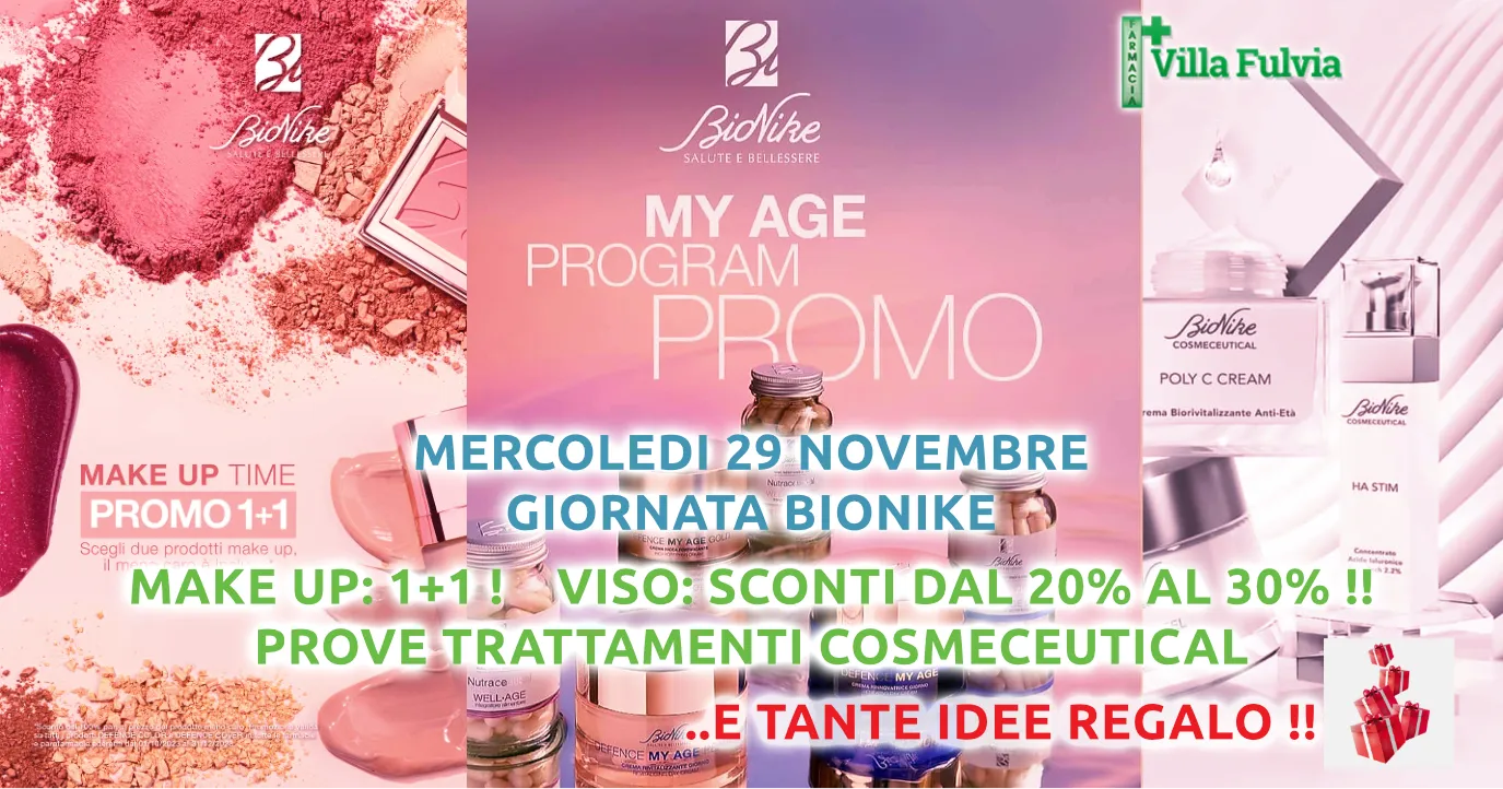 Mercoledi 29 Novembre giornata Bionike grandi sconti ! Idee regalo