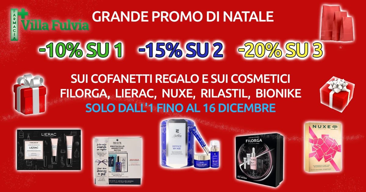 Dal'1 al 16 Dicembre grande promozione di Natale -10% -20% -30% sui cofanetti regalo