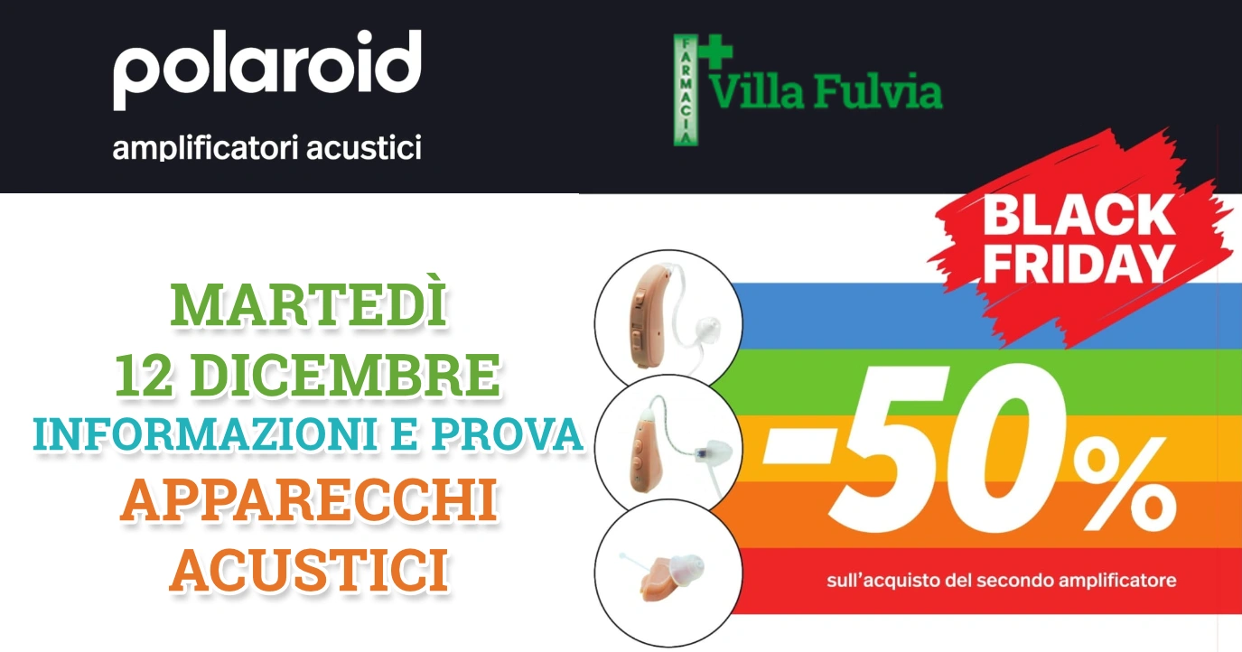 Martedì 12 Dicembre informazioni e prova apparecchi acustici Polaroid