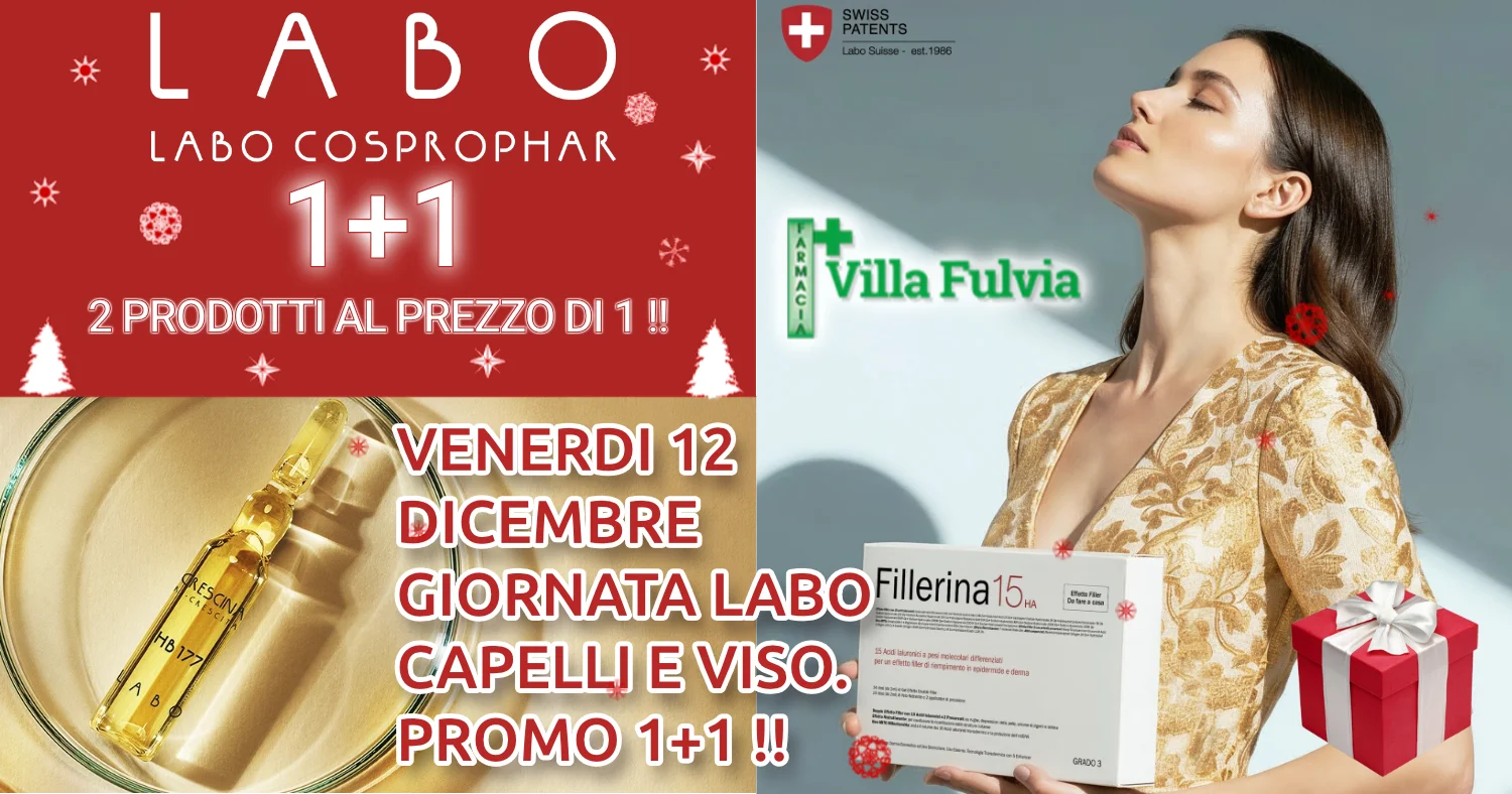 VENERDI 12 DICEMBRE Giornata Labo capelli e viso. PROMO 1+1 !!