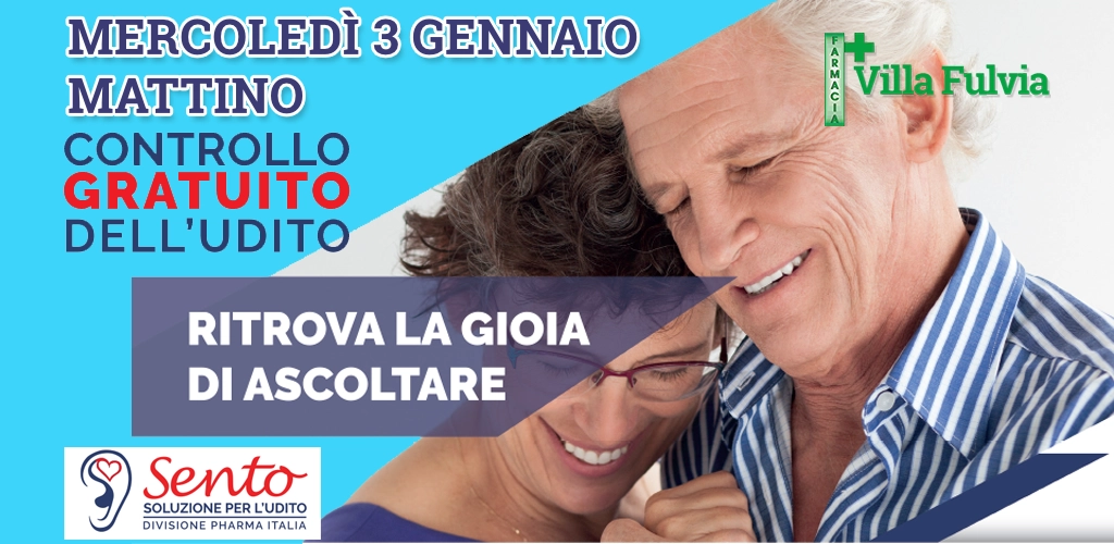 Mercoledì 3 Gennaio Mattino: test gratuito dell’udito, bastano solo 10 minuti!