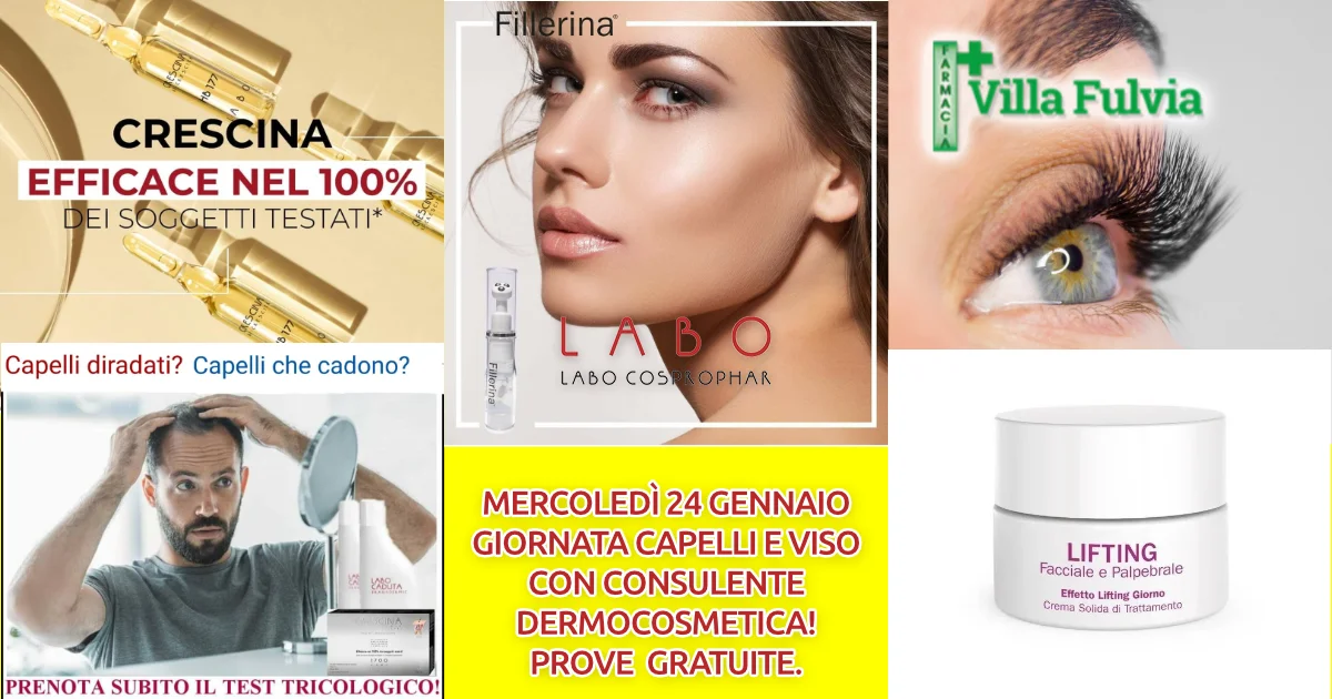 Mercoledì 24 Gennaio giornata Labo: analisi capello, prove, trattamenti viso innovativi, promozioni speciali