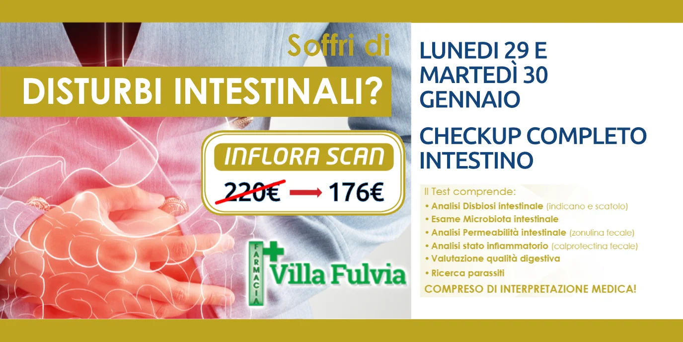 Lunedì 29 e martedì 30 Gennaio giornate check up intestino, promozione!
