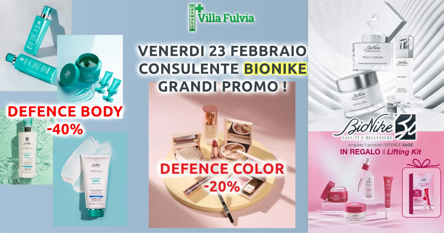 Venerdi 23 febbraio consulente Bionike, grandi promo !