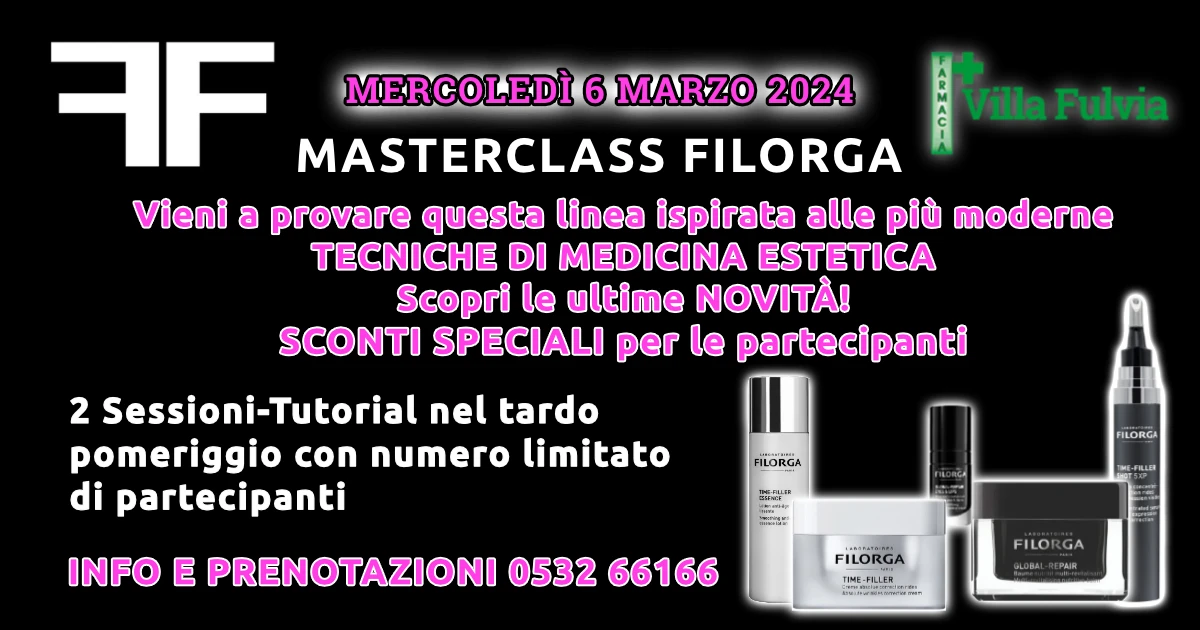 Mercoledi 6 marzo MASTERCLASS Filorga. Novità 2024. Sconti esclusivi