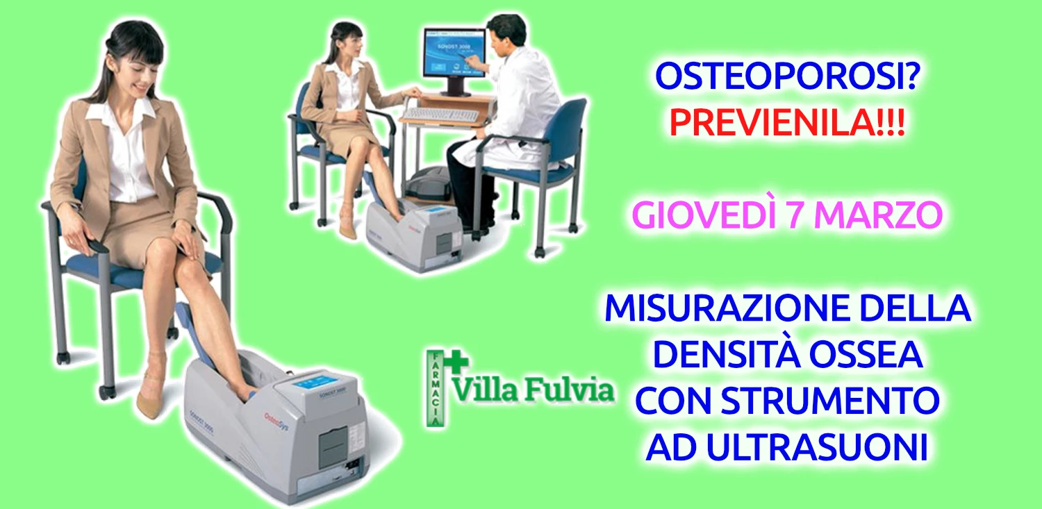 Giovedì 7 Marzo Osteo-Day: misurazione della densità ossea con ultrasuoni