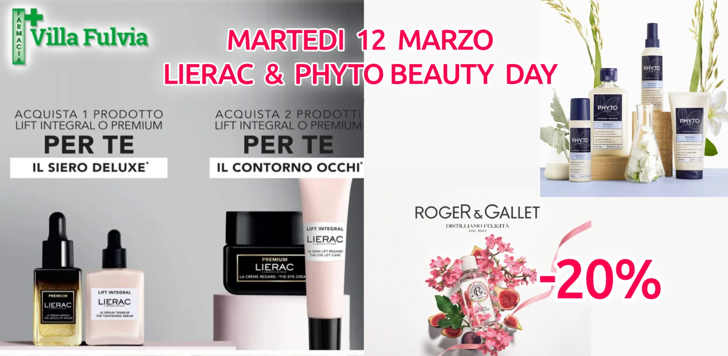 Martedi 12 marzo giornata Lierac, Phyto e R&G
