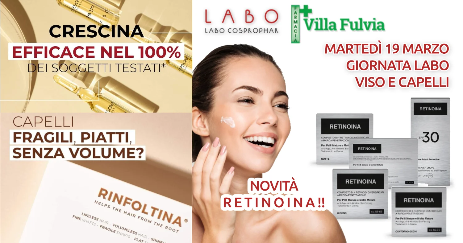 Mercoledì 19 marzo giornata Labo: analisi pelle viso analisi capelli grandi novità