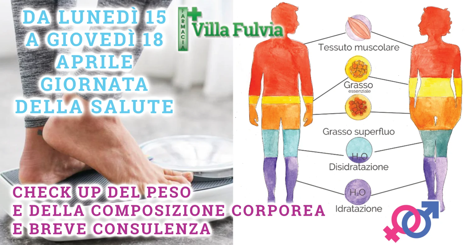 Da lunedì 15 a giovedì 18: check up del peso e composizione corporea