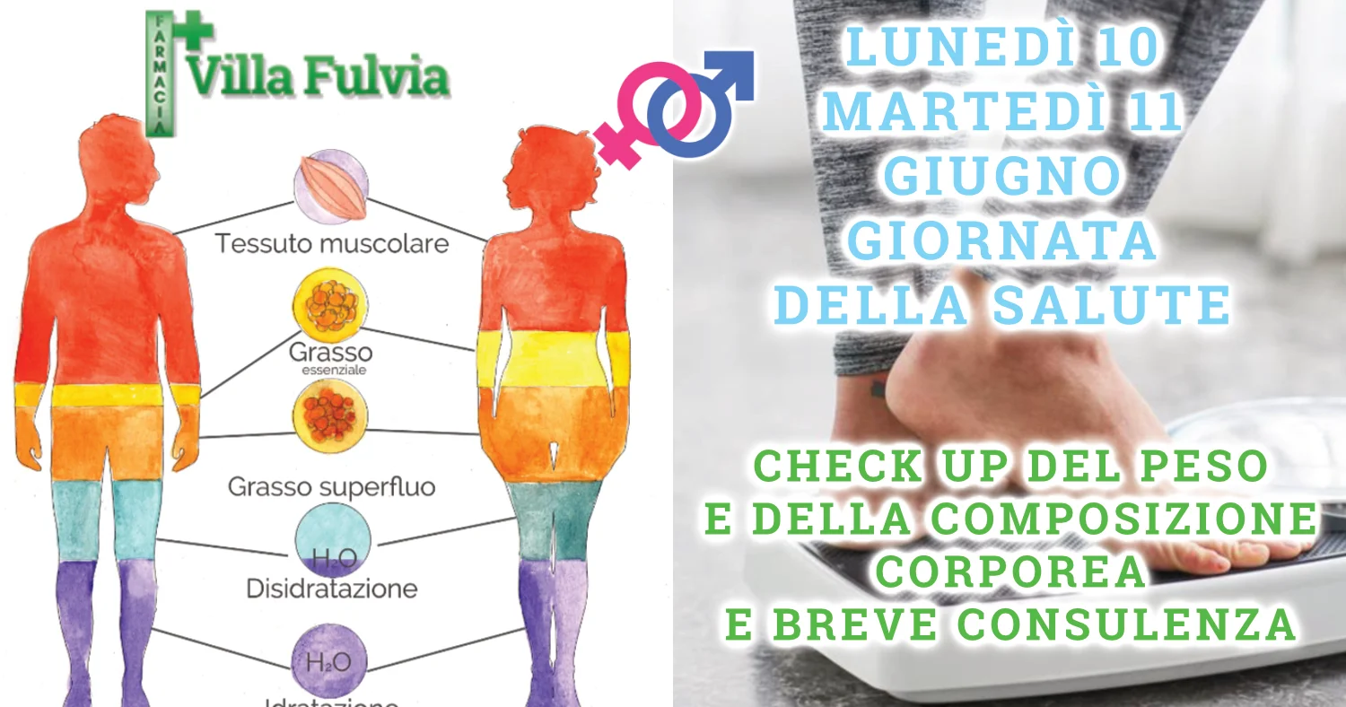 Lunedì 10, martedì 11: check up del peso e composizione corporea