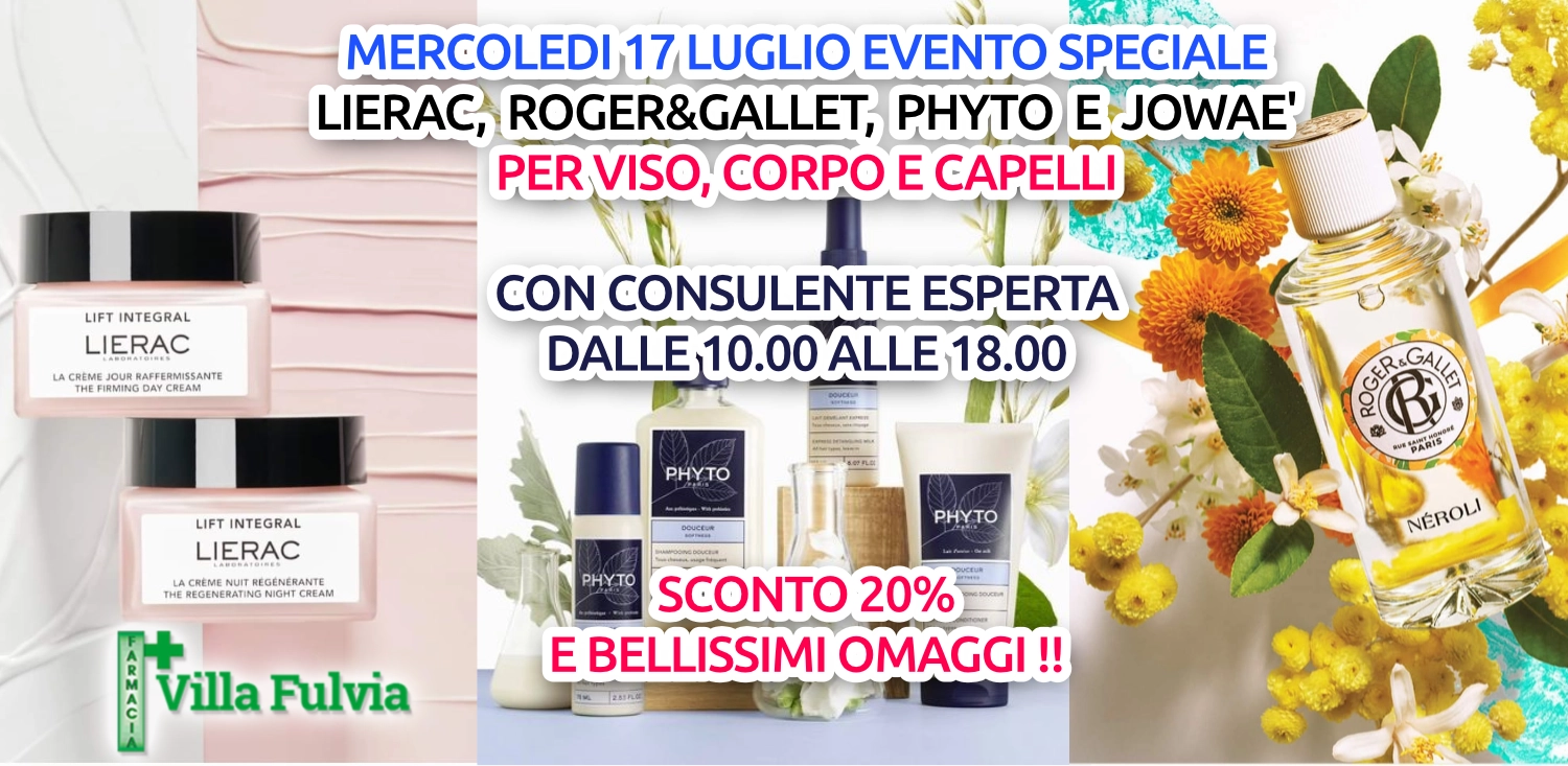 MERCOLEDI 17 LUGLIO PROMO Lierac, R&G, Phyto e Jowaè viso-corpo-capelli con ESPERTA