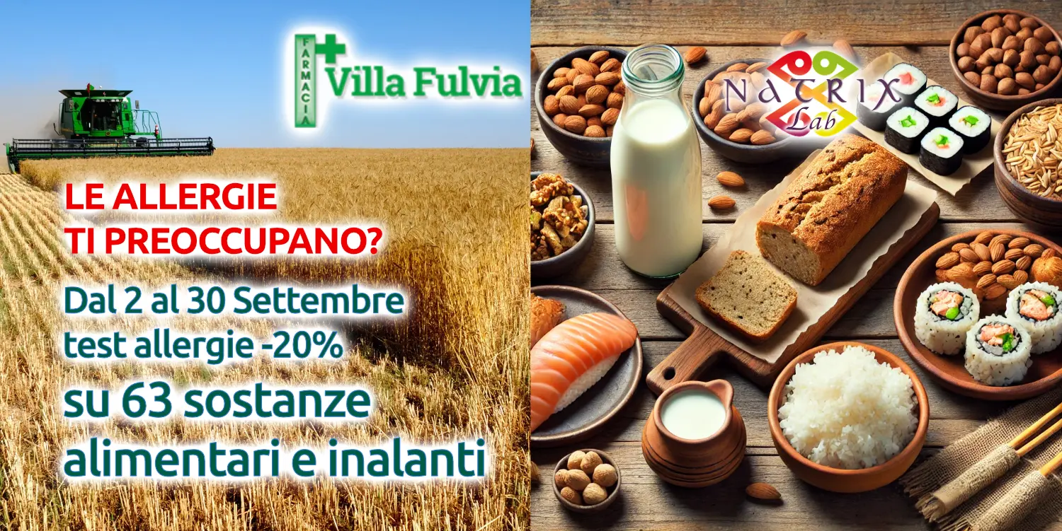 Dal 2 al 30 Settembre Giornate promo test allergie, 63 sostanze: -20%